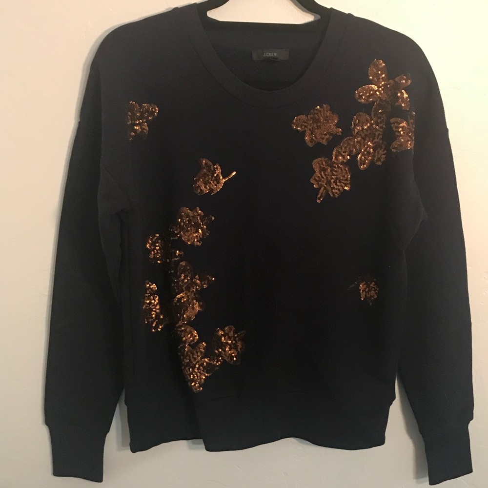 J. Crew sequin embroidered sweatshirt